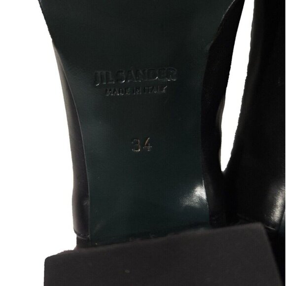 Jil Sander Leather Chelsea Boots 34 US 4 Black New - Picture 6 of 7